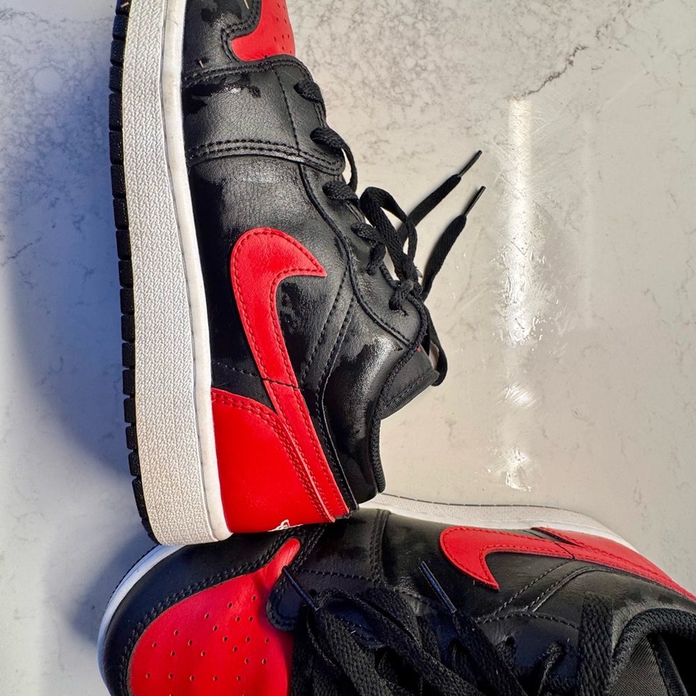 Black and Red Sneakers, Hardly worn in great condition.